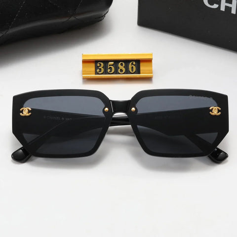 5-Color Fashion CC Letter Temple Polarized Sunglasses