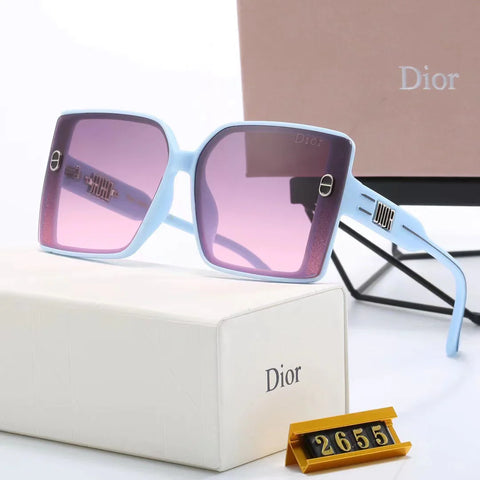 6-color fashion CD letter temple stripe sunglasses