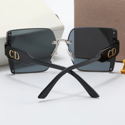 5 colors fashion frameless splicing oval CD temple polarized sunglasses