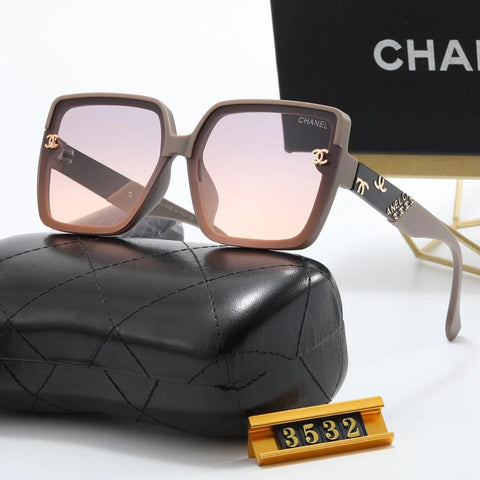 5-color stylish CC letter temple sunglasses