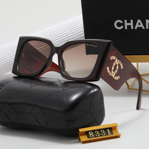 6-color fashion double C letter temple polarized sunglasses