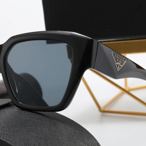 4 color Simple Triangular Letter Temple Large Polarized Sunglasses