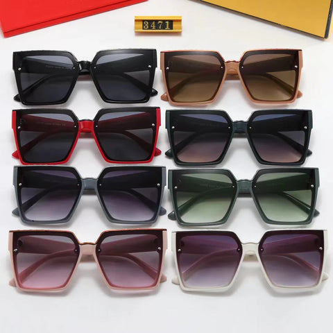 8-color fashion double F letter LOGO temple polarized sunglasses