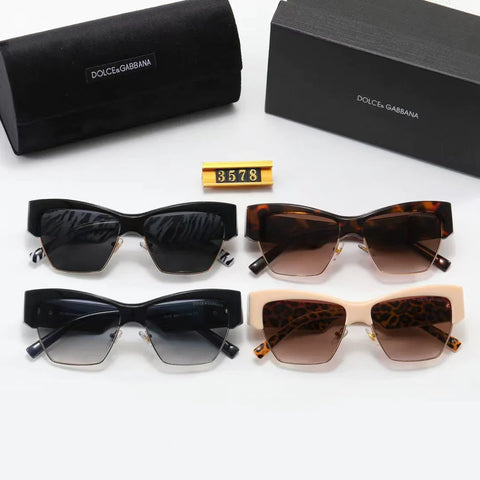 4 Colors Fashion D Letter Half Frame Sunglasses Polarized Glasses