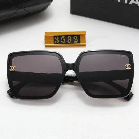 5-color stylish CC letter temple sunglasses