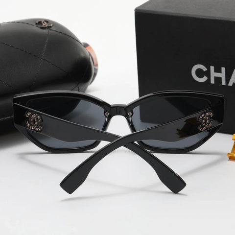 4 color fashion double C inlaid letter polarized sunglasses