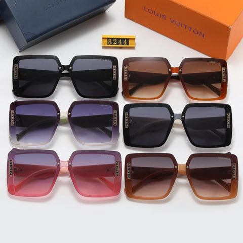 6 colors square four-leaf clover letter logo lens polarized sunglasses