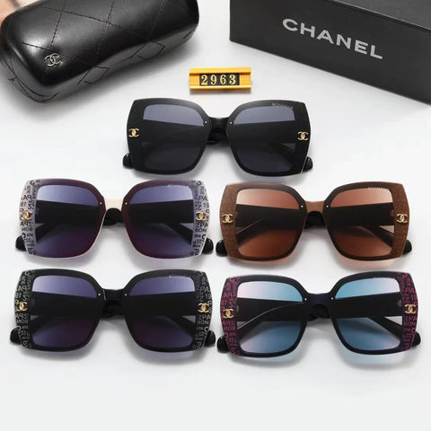 5-color fashion double C graffiti print sunglasses