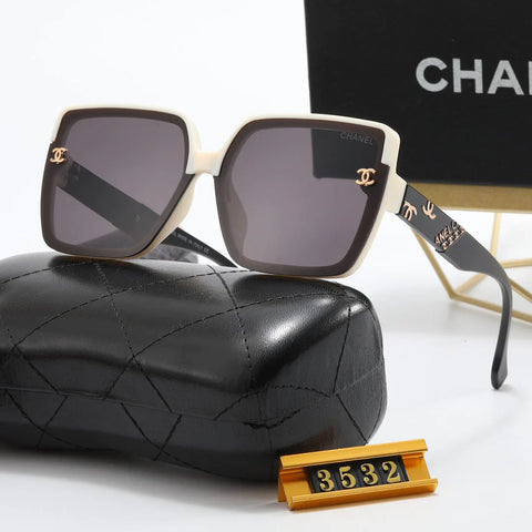 5-color stylish CC letter temple sunglasses