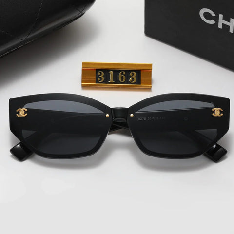 4 color fashion double C inlaid letter polarized sunglasses