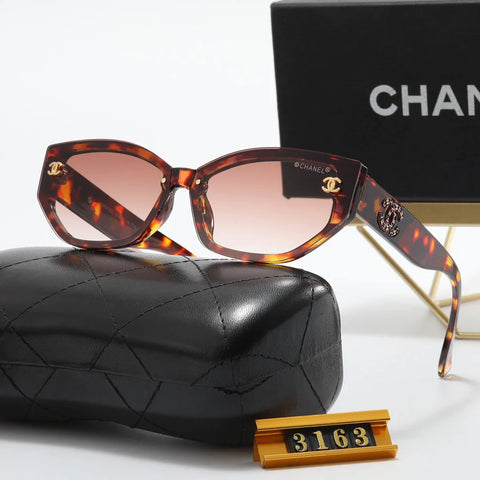 4 color fashion double C inlaid letter polarized sunglasses