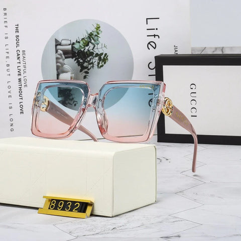 4 Color Letters Full Frame Square Sunglasses