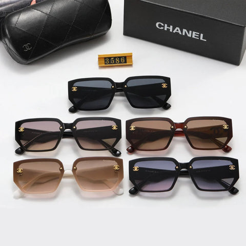 5-Color Fashion CC Letter Temple Polarized Sunglasses