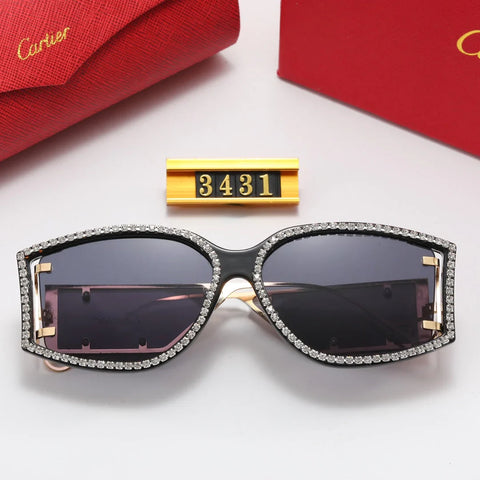 6 color luxury rhinestone lens polarized sunglasses