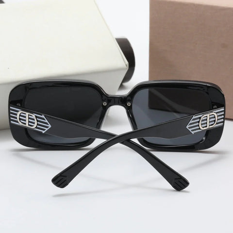 4 colors luxury square CD double circle lens polarized sunglasses