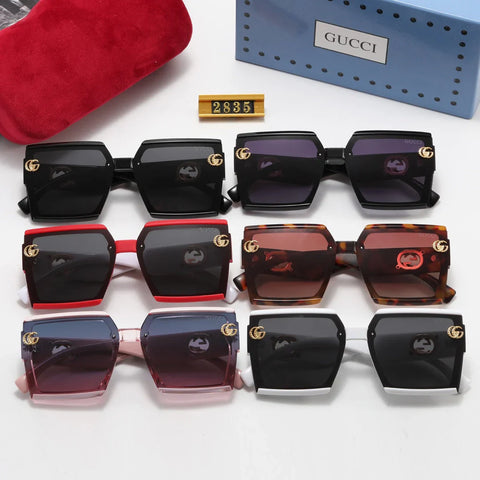 6 Colors Fashion Square Thread Double G Polarized Sunglasses