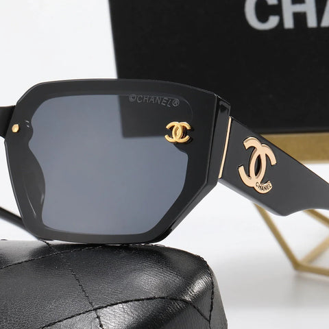 5-Color Fashion CC Letter Temple Polarized Sunglasses