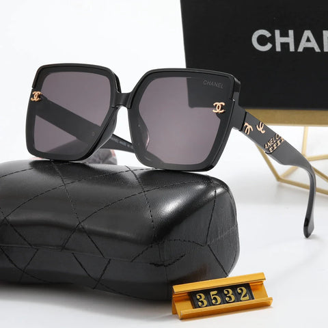 5-color stylish CC letter temple sunglasses