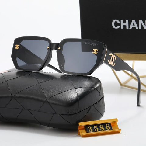 5-Color Fashion CC Letter Temple Polarized Sunglasses