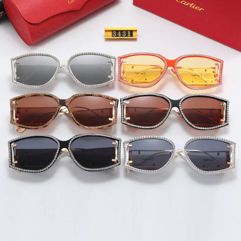 6 color luxury rhinestone lens polarized sunglasses