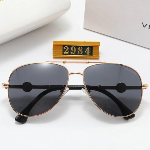 5 Colors Simple Oval Double Bridge Printed Polarized Sunglasses