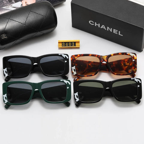 4 color fashion double C print frame polarized sunglasses