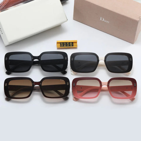 4 colors luxury square CD double circle lens polarized sunglasses