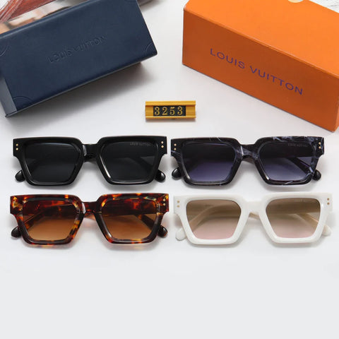 4 colors simple square letter polarized sunglasses