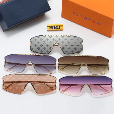 5 Color Fashionable Frameless One-Piece Printed Polarized Sunglasses