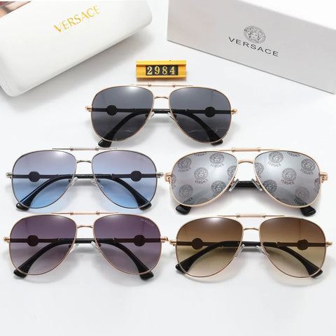 5 Colors Simple Oval Double Bridge Printed Polarized Sunglasses