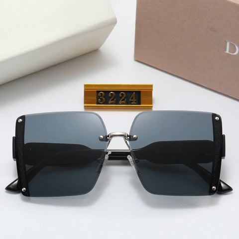 5 colors fashion frameless splicing oval CD temple polarized sunglasses