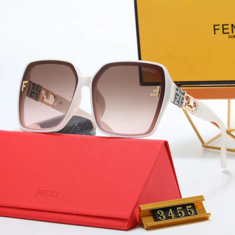 4-color fashion double F letter LOGO hollow temple polarized sunglasses