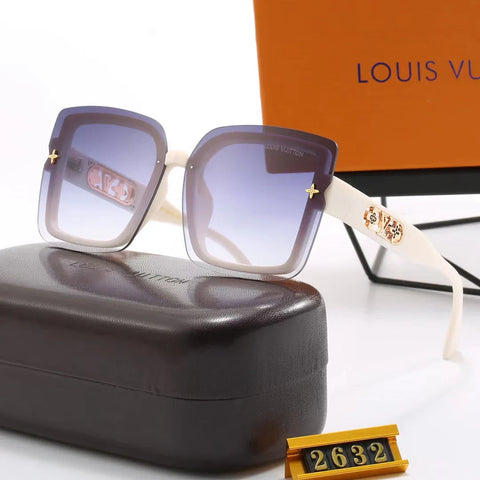 6-color fashion four-leaf clover hollow letter temple sunglasses