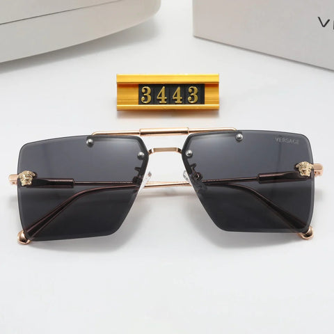 5 color fashion frameless double bridge polarized sunglasses